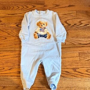 Ralph Lauren Blue Teddy Bear Kids One Piece